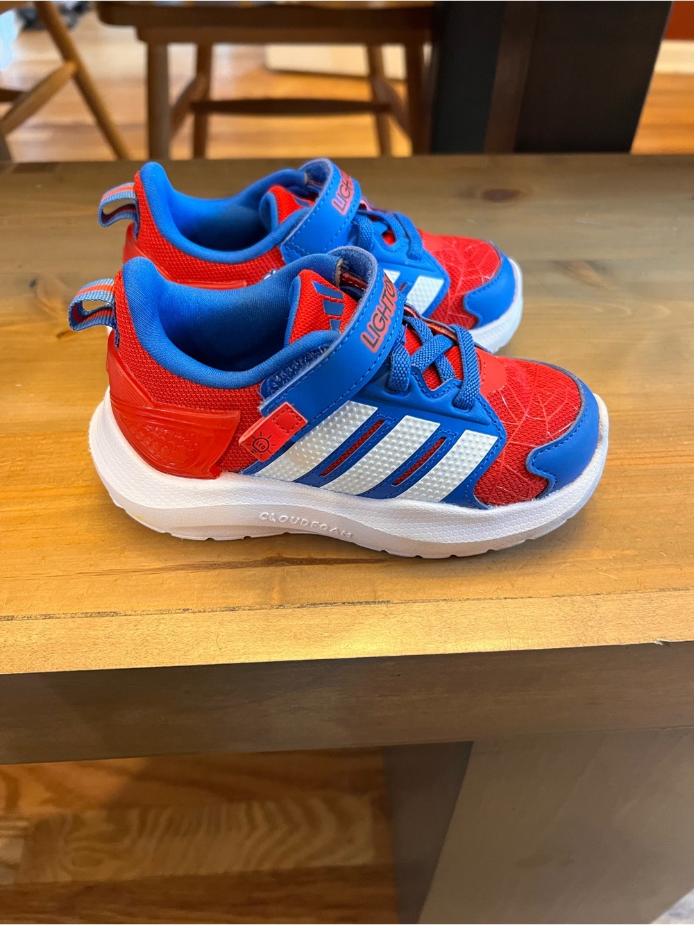 adidas Kids x Marvel Spider-Man Lightorama Runner Elastic Hook & Loop Sz 8K - Picture 2 of 9